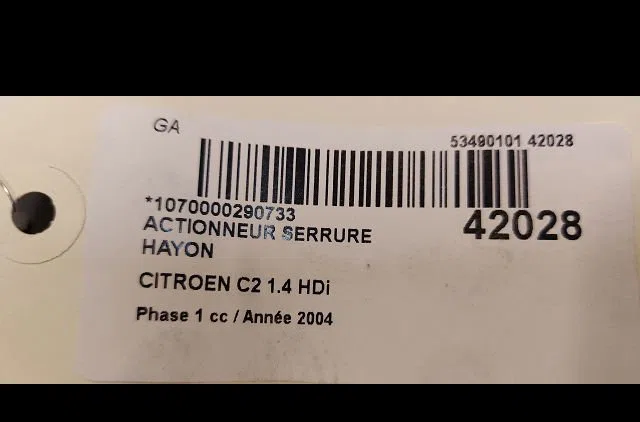 Actionneur serrure hayon Citroen C2 (JM_) 1.4 hdi (2003-2009) 3 portes occasion