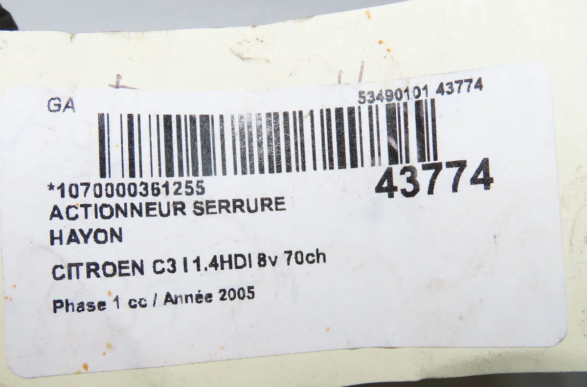 Actionneur serrure hayon Citroen C3 I (FC_, FN_) 1.4 hdi (2003-2011) 5 portes occasion