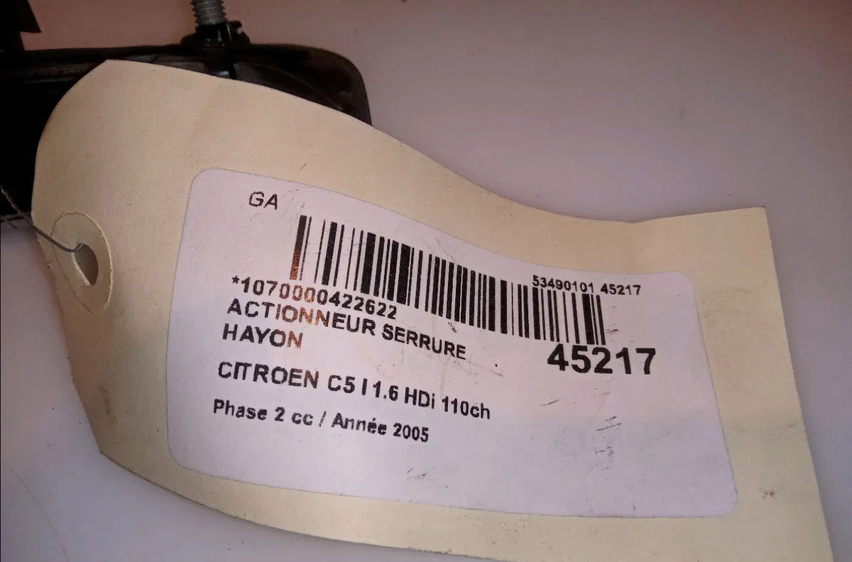 Actionneur serrure hayon Citroen C5 II (RC_) 1.6 hdi (rc8hzb) (2004-2008) occasion