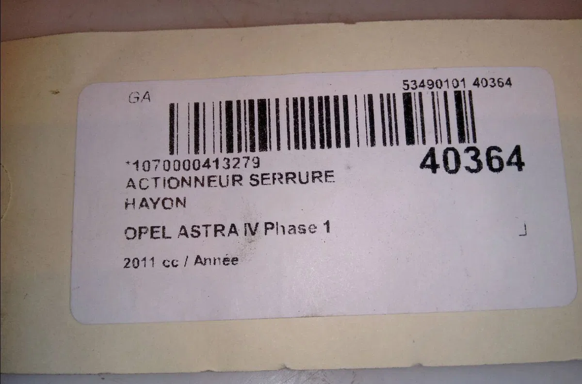 Actionneur serrure hayon Opel ASTRA J (P10) 1.7 cdti (68) (2009-2015) occasion