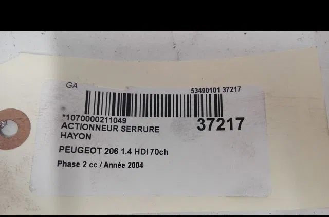 Actionneur serrure hayon Peugeot 206 3-5 portes (2A-C) 1.4 hdi eco 70 (2001-2009) 5 portes occasion