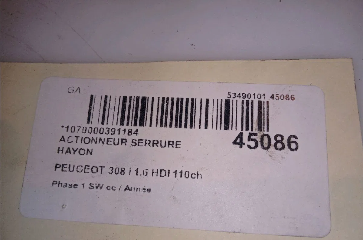 Actionneur serrure hayon Peugeot 308 SW I (4E_, 4H_) 1.6 hdi (2009-2014) occasion