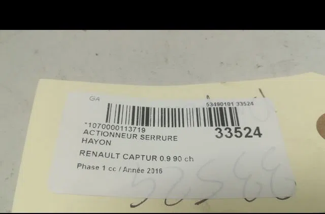 Actionneur serrure hayon Renault CAPTUR I (J5_, H5_) 0.9 tce 90 (2013) 5 portes occasion