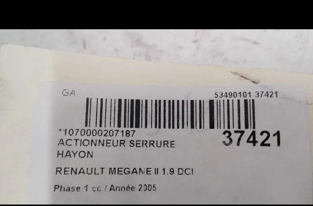 Actionneur serrure hayon Renault MEGANE II (BM0-1_, CM0-1_) 1.9 dci (bm0g, cm0g) (2002-2008) 5 portes occasion
