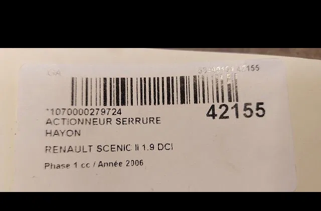 Actionneur serrure hayon Renault SCÉNIC II (JM0-1_) 1.9 dci (2003-2008) occasion