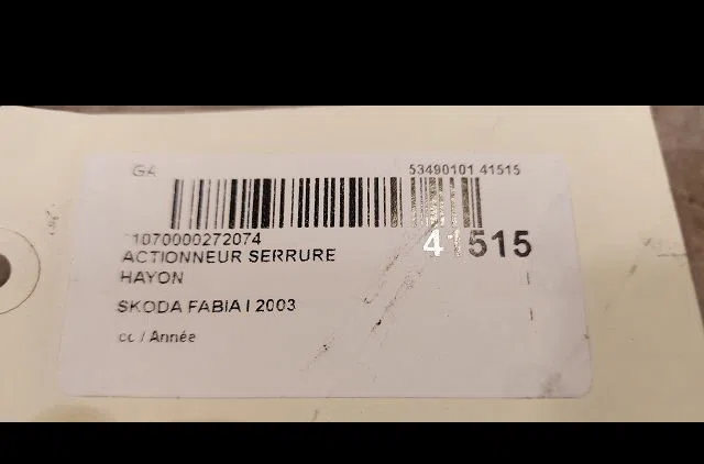 Actionneur serrure hayon Skoda FABIA I (6Y2) 1.4 (1999-2003) occasion