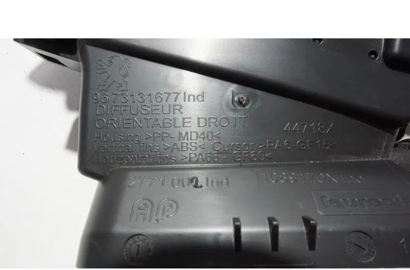 Aerateur tableau de bord avant droit pour PEUGEOT 208 1 PHASE 1