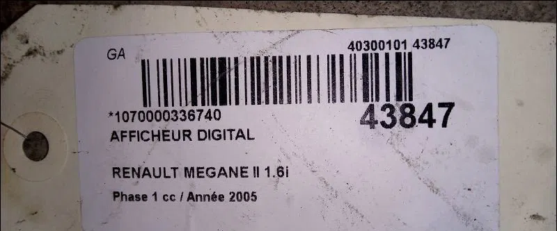 Afficheur digital Renault MEGANE II (BM0-1_, CM0-1_) 1.6 16v (2006-2008) occasion