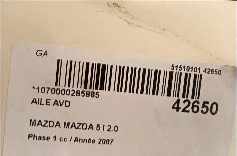 Aile avant droite Mazda 5 (CR19) 2.0 cd (cr19) (2005-2010) occasion
