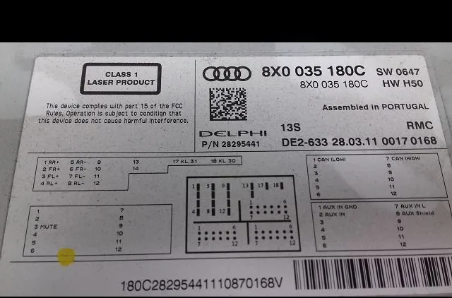 Autoradio Audi A1 (8X1, 8XK) 1.6 tdi (2011-2015) 3 portes occasion