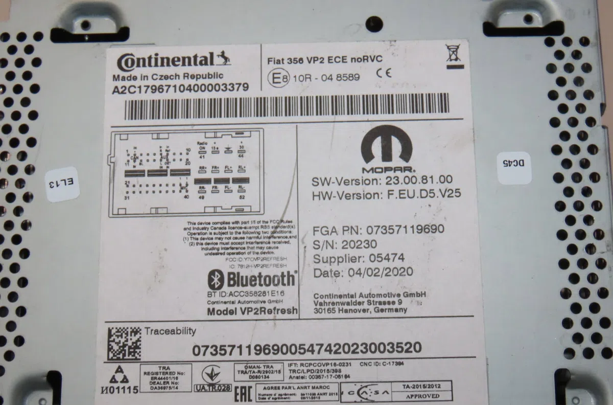 Autoradio Fiat TIPO Break (356_, 357_) 1.4 (356wxa1b) (2016-2020) occasion
