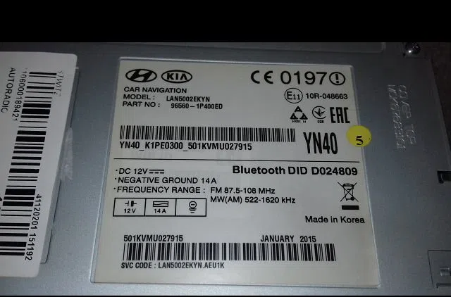Autoradio Kia VENGA (YN) 1.6 crdi 115 (2010) occasion