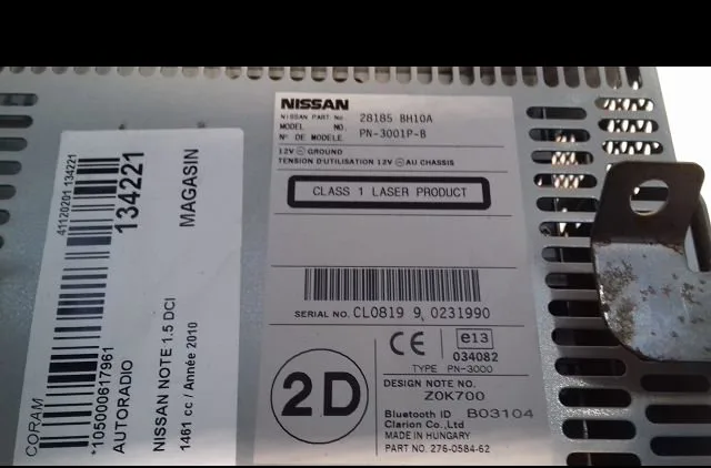 Autoradio Nissan NOTE (E11, NE11) 1.5 dci (2010-2012) occasion