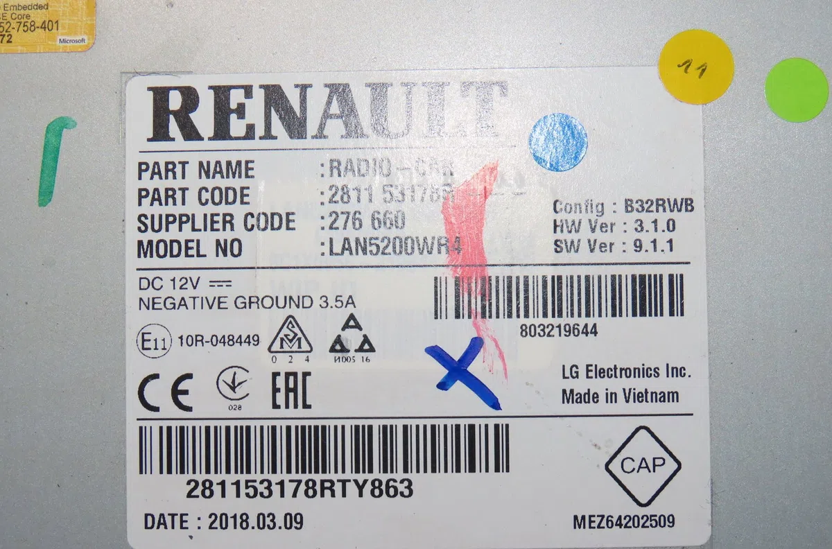 Autoradio Renault CAPTUR I (J5_, H5_) 0.9 tce 90 (2013) 5 portes occasion