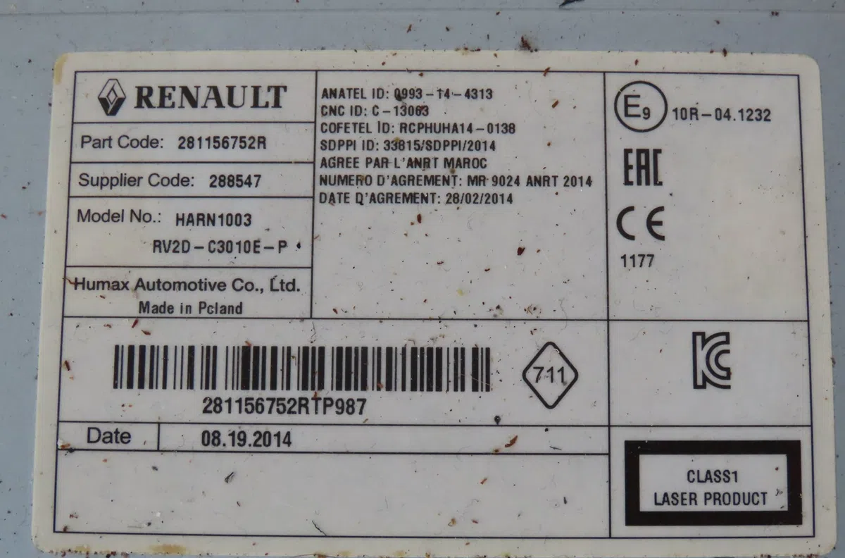 Autoradio Renault CAPTUR I (J5_, H5_) 1.5 dci 90 (2013) 5 portes occasion