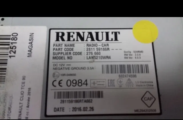 Autoradio Renault CLIO IV (BH_) 0.9 tce 90 (2012) 5 portes occasion