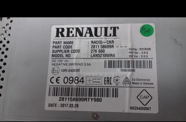 Autoradio Renault CLIO IV (BH_) 1.5 dci 75 (2012) 5 portes occasion