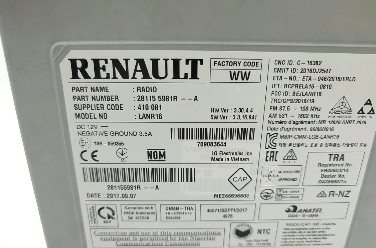 Autoradio RENAULT MEGANE 4 PHASE 1 occasion