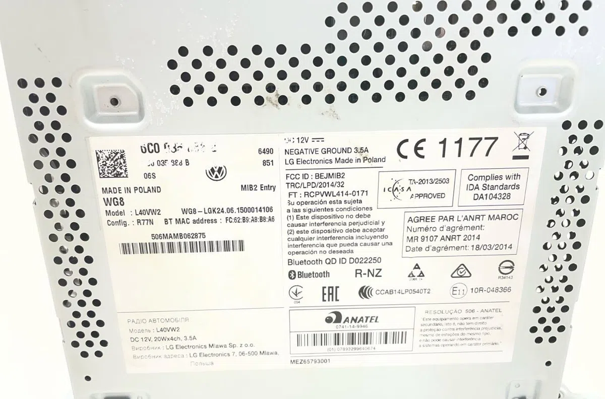 Autoradio Volkswagen POLO V (6R1, 6C1) 1.0 (2014) occasion