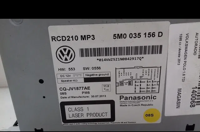 Autoradio Volkswagen POLO V (6R1, 6C1) 1.6 tdi (2009) 5 portes occasion