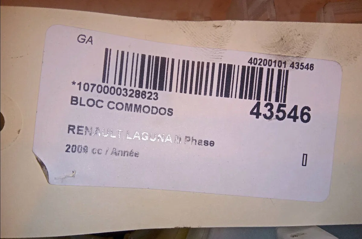Bloc commodos Renault LAGUNA III (BT0-1) 2.0 dci gt (bt11, bt1e, bt1n) (2008-2015) occasion