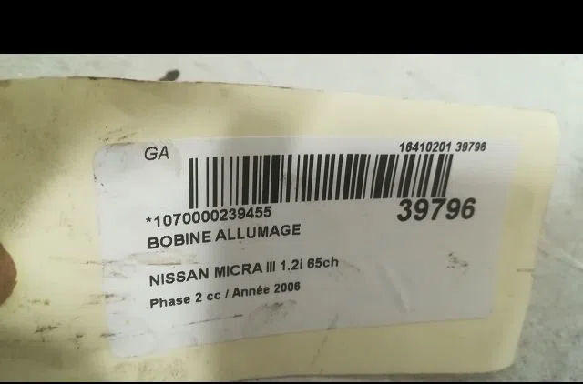 Bobine allumage Nissan MICRA III (K12) 1.2 16v (2003-2010) occasion