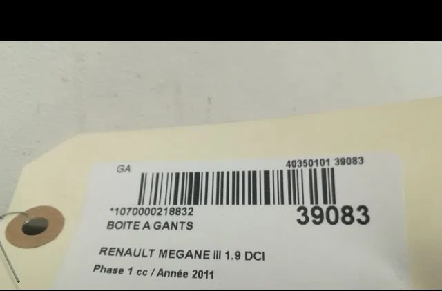 Boite à gants Renault MEGANE III 3-5 portes (BZ0-1_, B3_) 1.9 dci (bz0n, bz0j) (2008) occasion