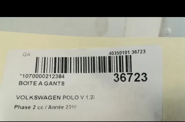 Boite à gants Volkswagen POLO V (6R1, 6C1) 1.2 tsi 16v (2014-2017) 5 portes occasion
