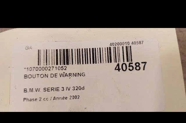 Bouton de warning Bmw 3 (E46) 320 d (1998-2001) occasion — photo 2