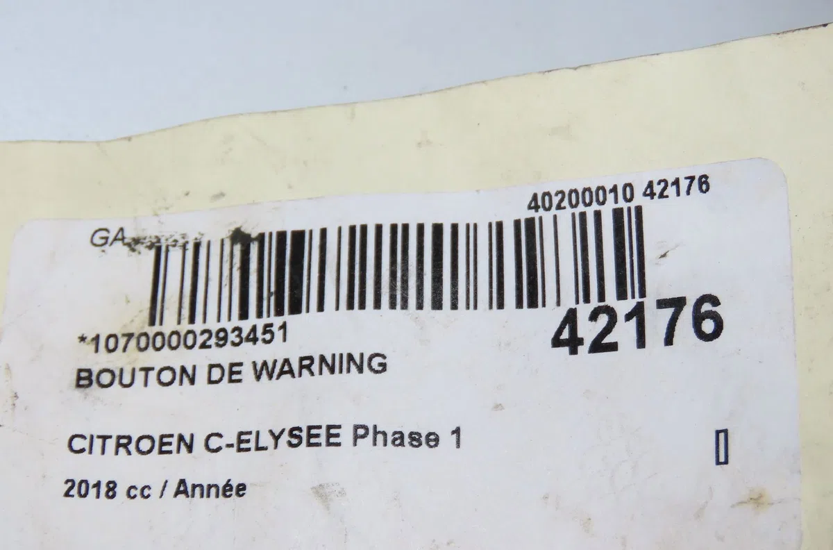 Bouton de warning Citroen C-ELYSEE (DD_) 1.2 vti 82 (2014) occasion — photo 2