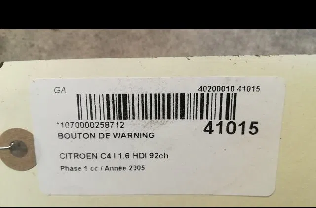 Bouton de warning Citroen C4 Coupé (LA_) 1.6 hdi (2004-2011) occasion — photo 2