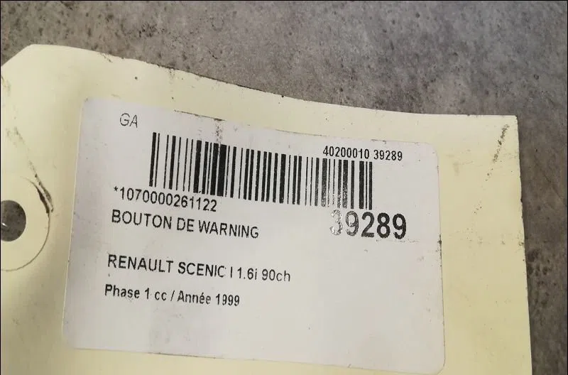 Bouton de warning Renault MEGANE Scenic (JA0-1_) 1.6 e (ja0f) (1996-1999) occasion