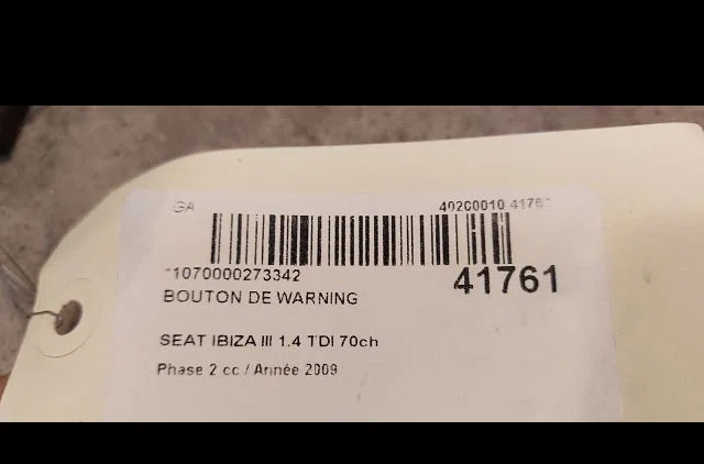 Bouton de warning Seat IBIZA III (6L1) 1.4 tdi (2002-2005) 3 portes occasion — photo 2