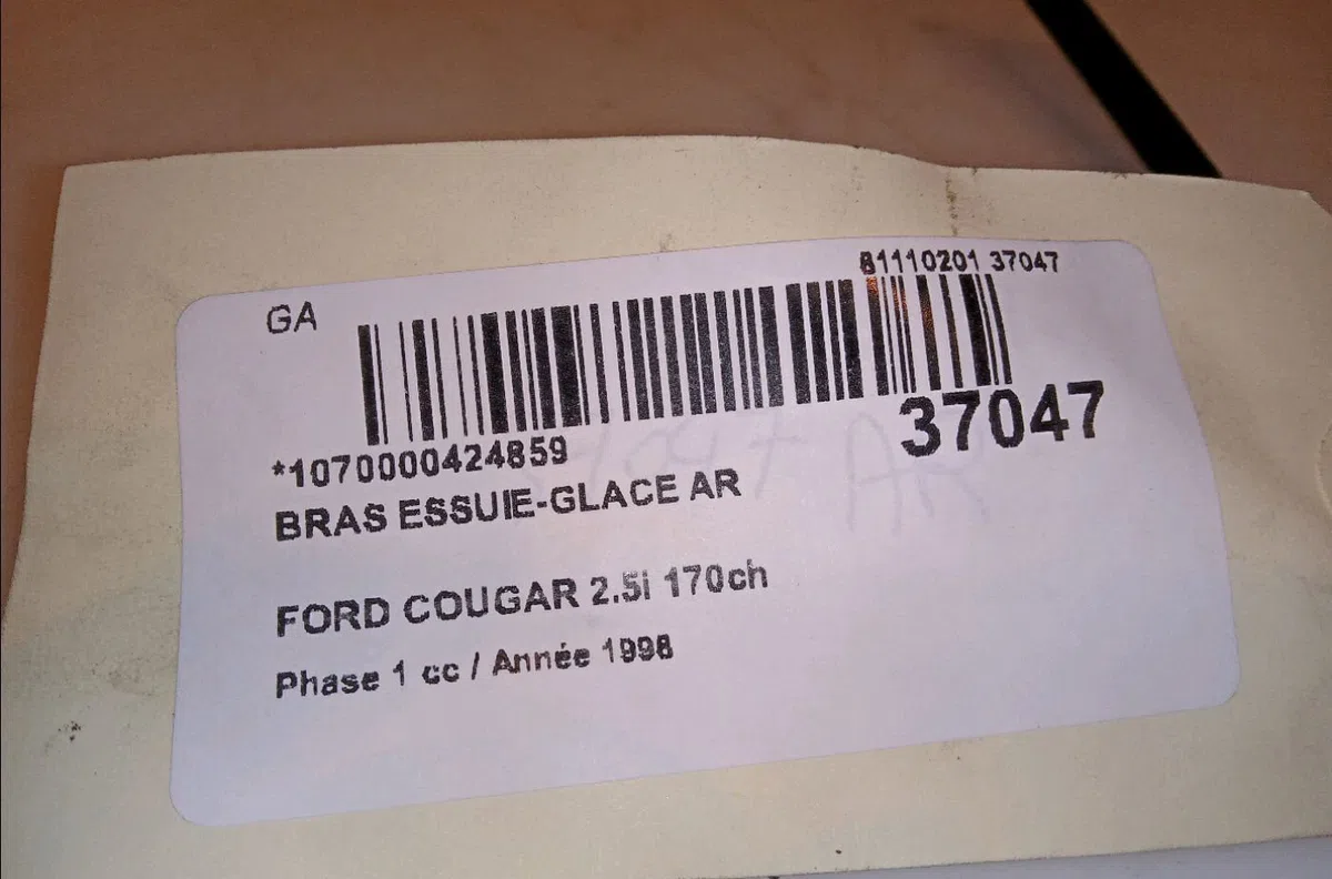 Bras essuie-glace arrière Ford COUGAR (EC_) 2.5 v6 24v (1998-2001) occasion — photo 4