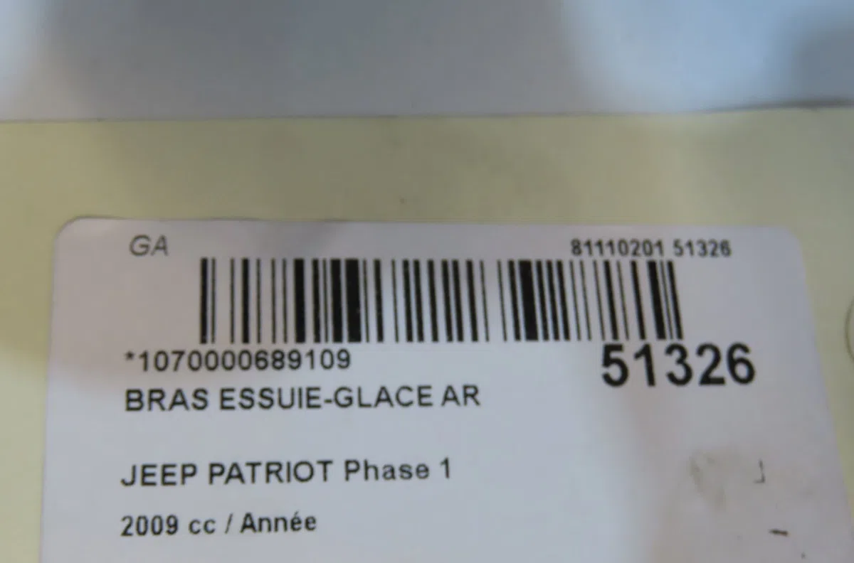 Bras essuie-glace arrière Jeep PATRIOT (MK74) 2.0 crd 4x4 (2007-2017) occasion — photo 4