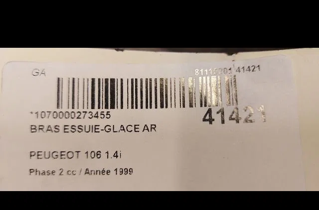 Bras essuie-glace arrière Peugeot 106 II (1A_, 1C_) 1.4 i (1996-2004) occasion — photo 2