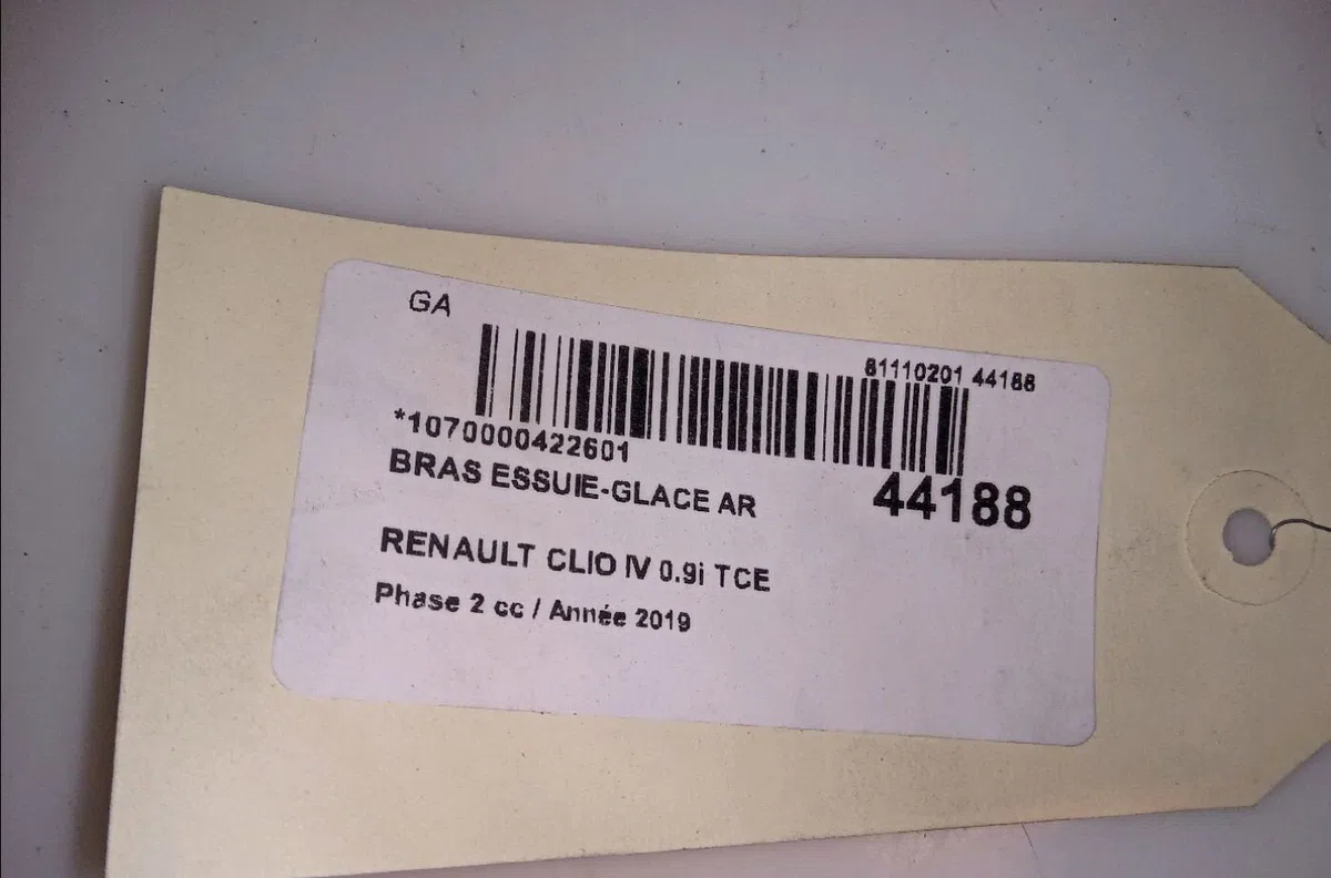 Bras essuie-glace arrière Renault CLIO IV (BH_) 0.9 tce 75 (bhnp) (2018) occasion — photo 4