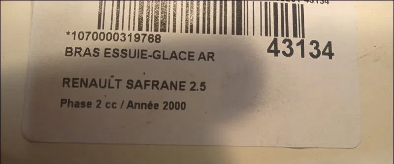 Bras essuie-glace arrière Renault SAFRANE II (B54_) 2.5 20v (b54f) (1996-2000) occasion — photo 2