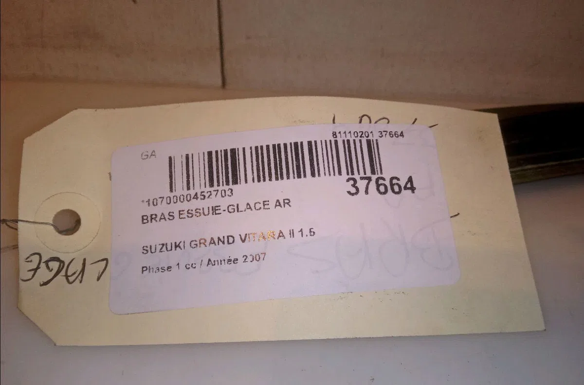 Bras essuie-glace arrière Suzuki GRAND VITARA II (JT, TE, TD) 1.6 traction intégrale (jb416) (2005-2015) occasion — photo 4