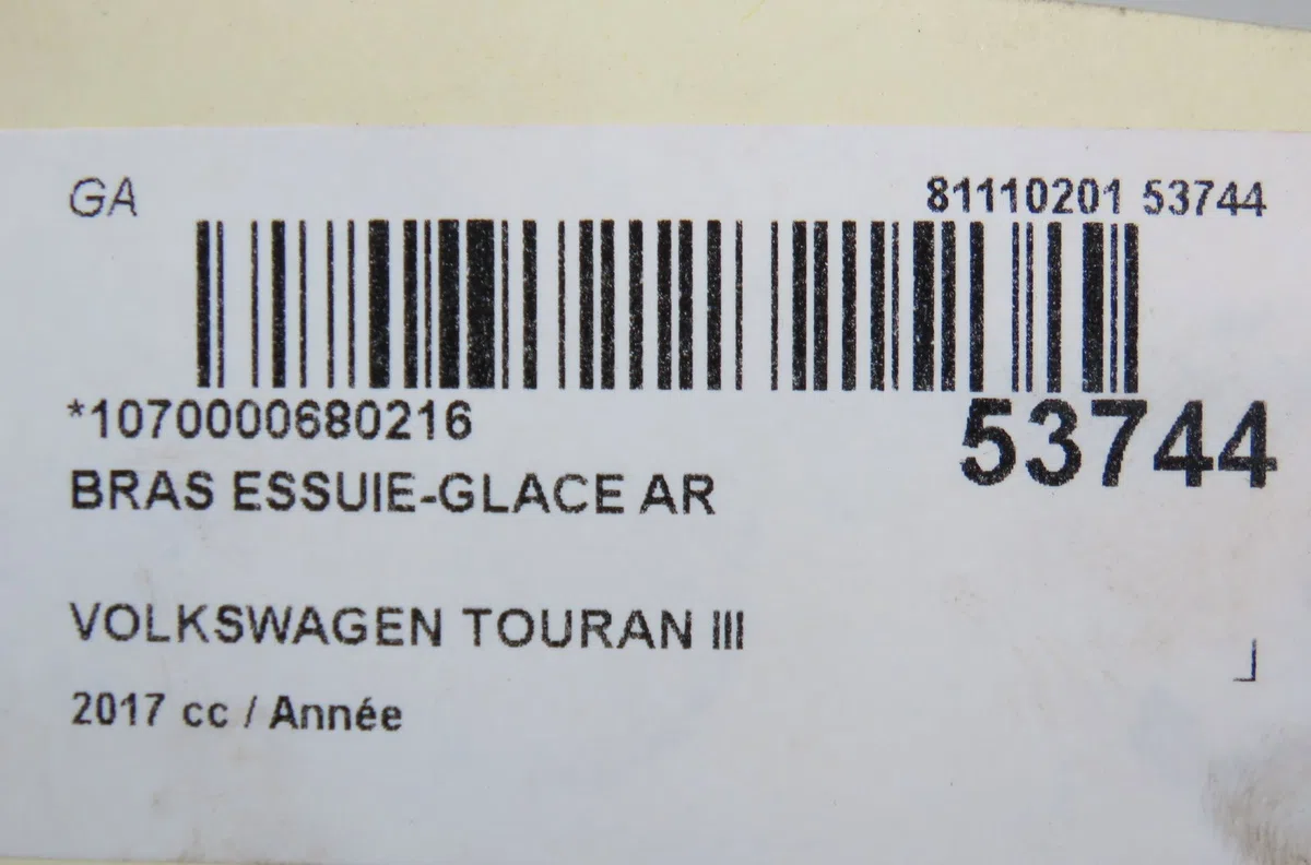 Bras essuie-glace arrière Volkswagen TOURAN (5T1) 2.0 tdi (2015) occasion — photo 4