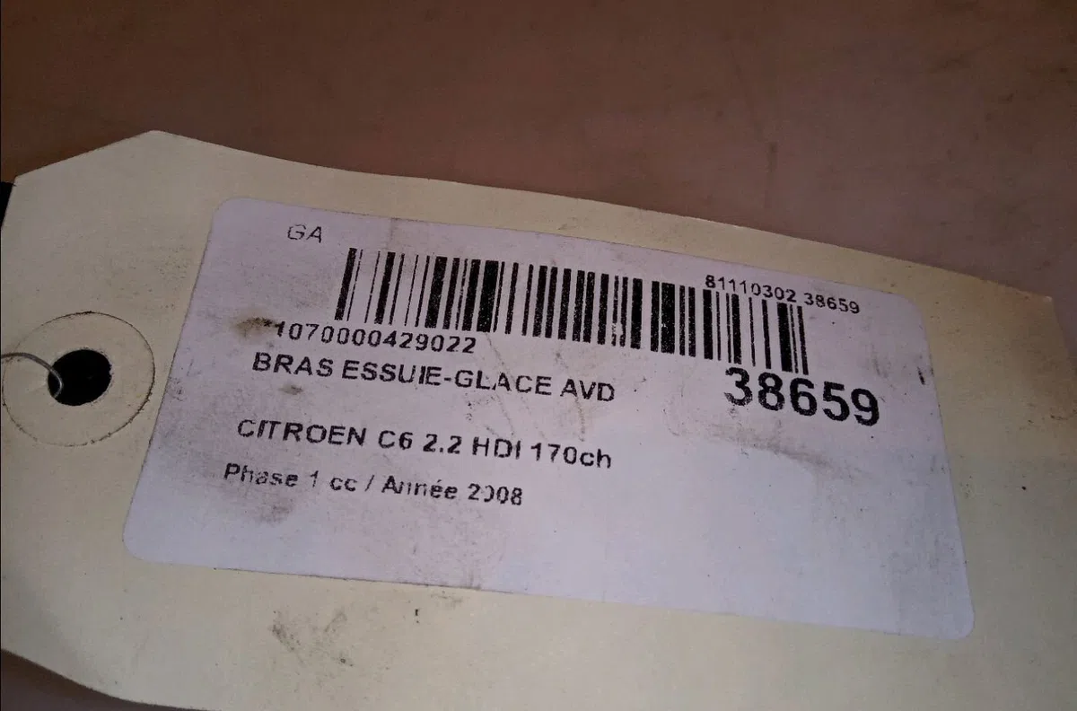 Bras essuie-glace avant droit Citroen C6 (TD_) 2.2 hdi (2006-2012) occasion — photo 4
