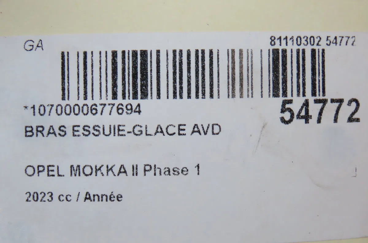 Bras essuie-glace avant droit Opel MOKKA 1.5 (76) (2020) occasion — photo 3