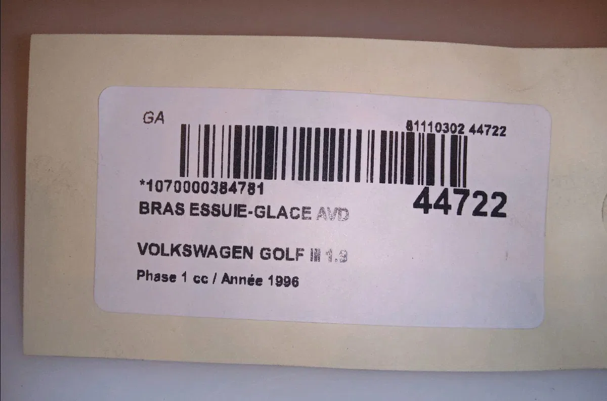 Bras essuie-glace avant droit Volkswagen GOLF III (1H1) 1.9 tdi (1993-1997) occasion — photo 3