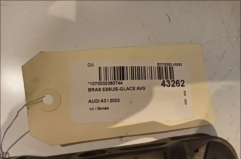 Bras essuie-glace avant gauche Audi A3 (8L1) 1.6 (1996-2003) occasion — photo 2