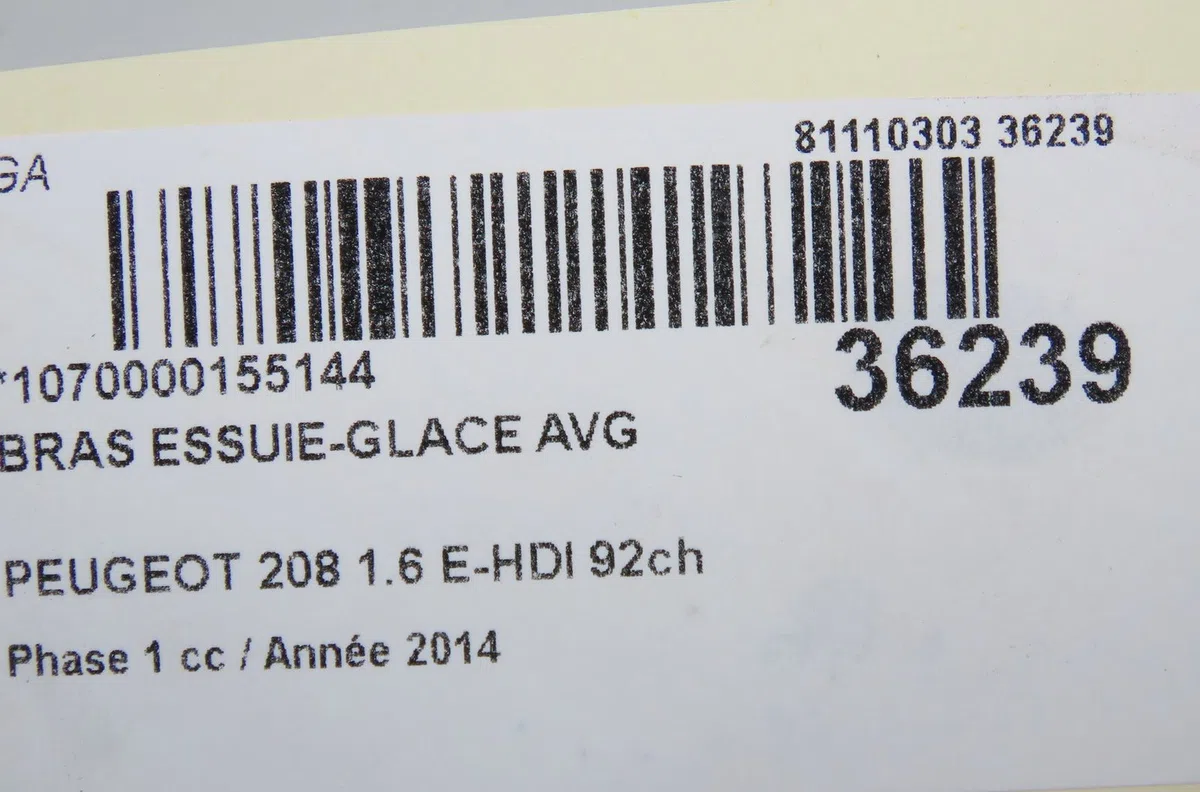 Bras essuie-glace avant gauche Peugeot 208 I (CA_, CC_) 1.6 hdi (2012) 5 portes occasion — photo 4