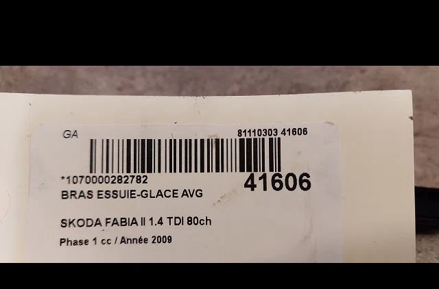Bras essuie-glace avant gauche Skoda FABIA II (542) 1.4 tdi (2007-2010) occasion — photo 2