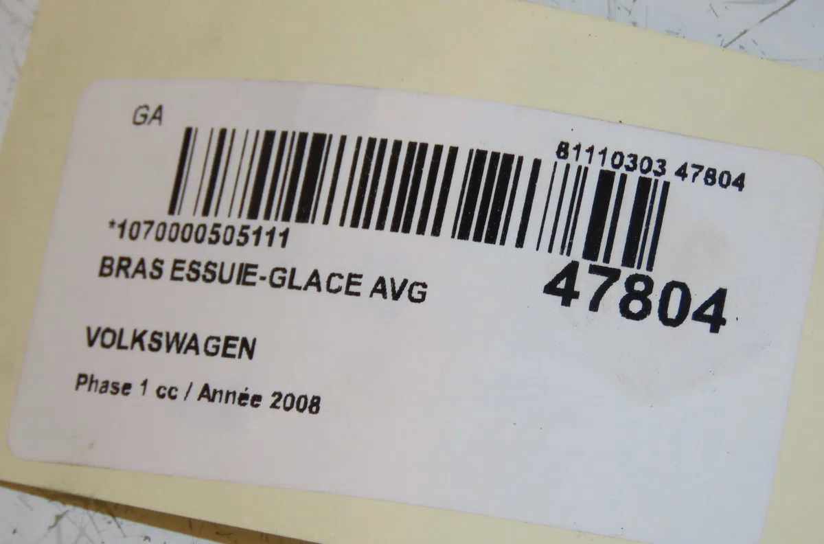 Bras essuie-glace avant gauche Volkswagen TRANSPORTER V Camionnette (7HA, 7HH, 7EA, 7EH) 1.9 tdi (2006-2009) occasion — photo 3