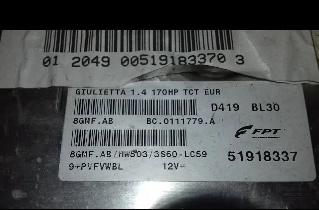 Calculateur moteur Alfa romeo GIULIETTA (940_) 1.4 tb (940fxb1a, 940fxb11) (2010-2018) occasion — photo 4