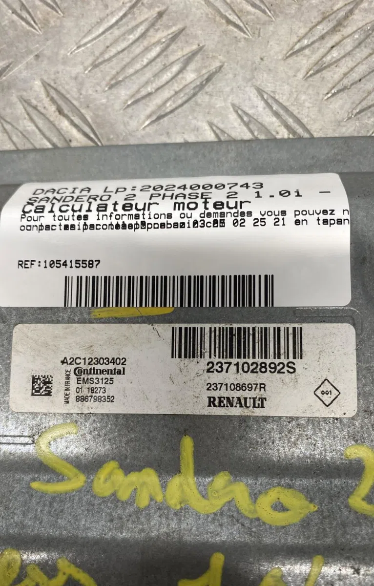 Calculateur moteur DACIA SANDERO 2 PHASE 2 occasion — photo 3