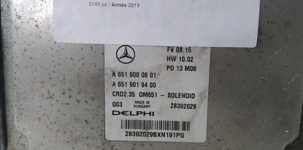 Calculateur moteur Mercedes-benz SPRINTER 3,5-t Camionnette (B906) 313 cdi (906.631, 906.633, 906.635, 906.637) (2009) occasion